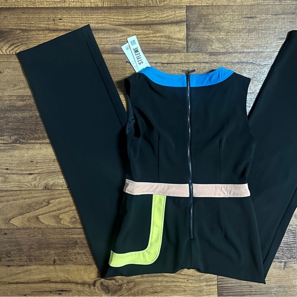 Too Tang • Large • Black W/ Color Block • Bling Diamond Stones • Jumpsuit • New - Picture 16 of 16